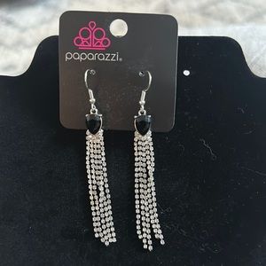 Paparazzi black and rhinestone earrings